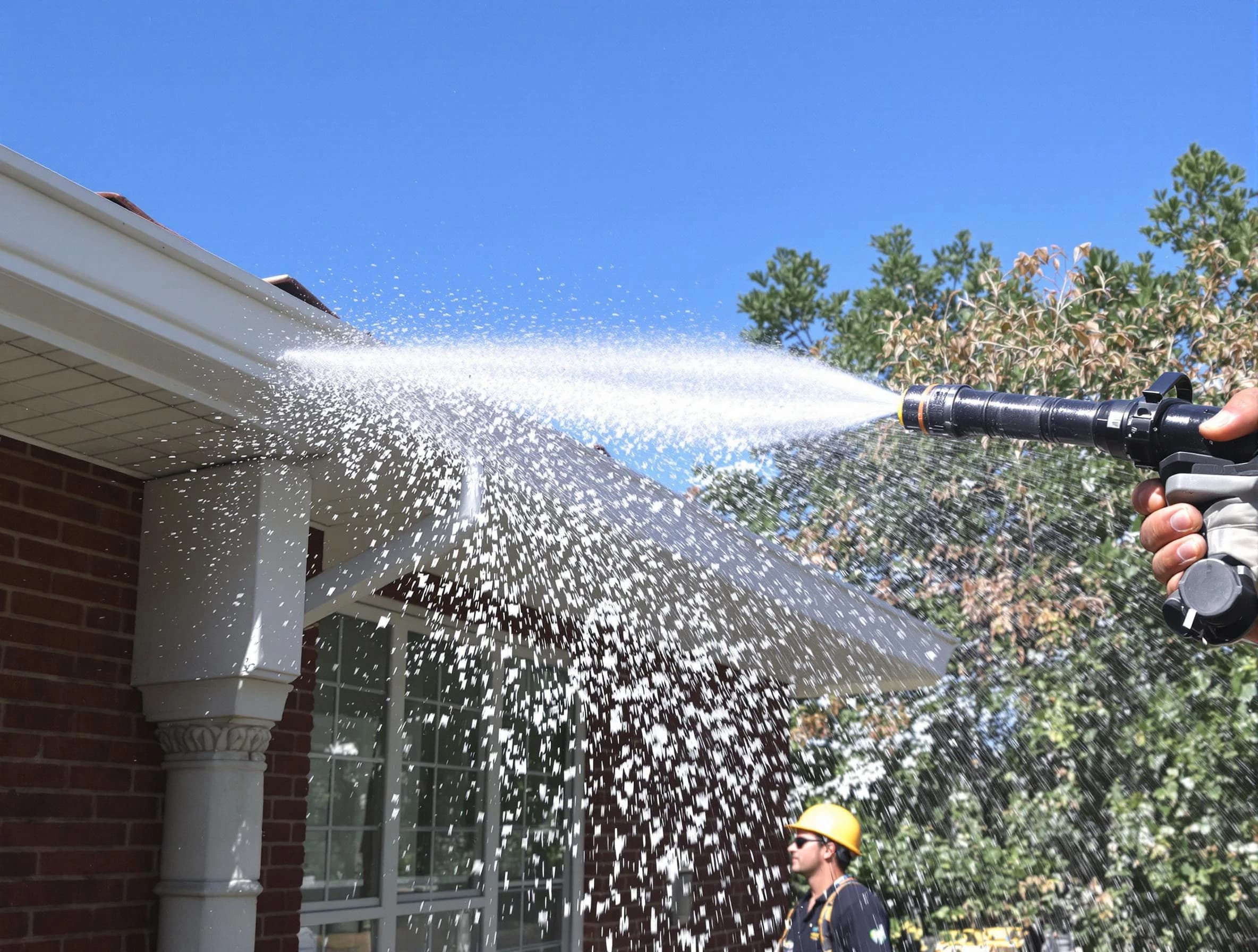 Cleared downspout by Fairview Park Roofing Company ensuring unrestricted flow in Fairview Park, OH