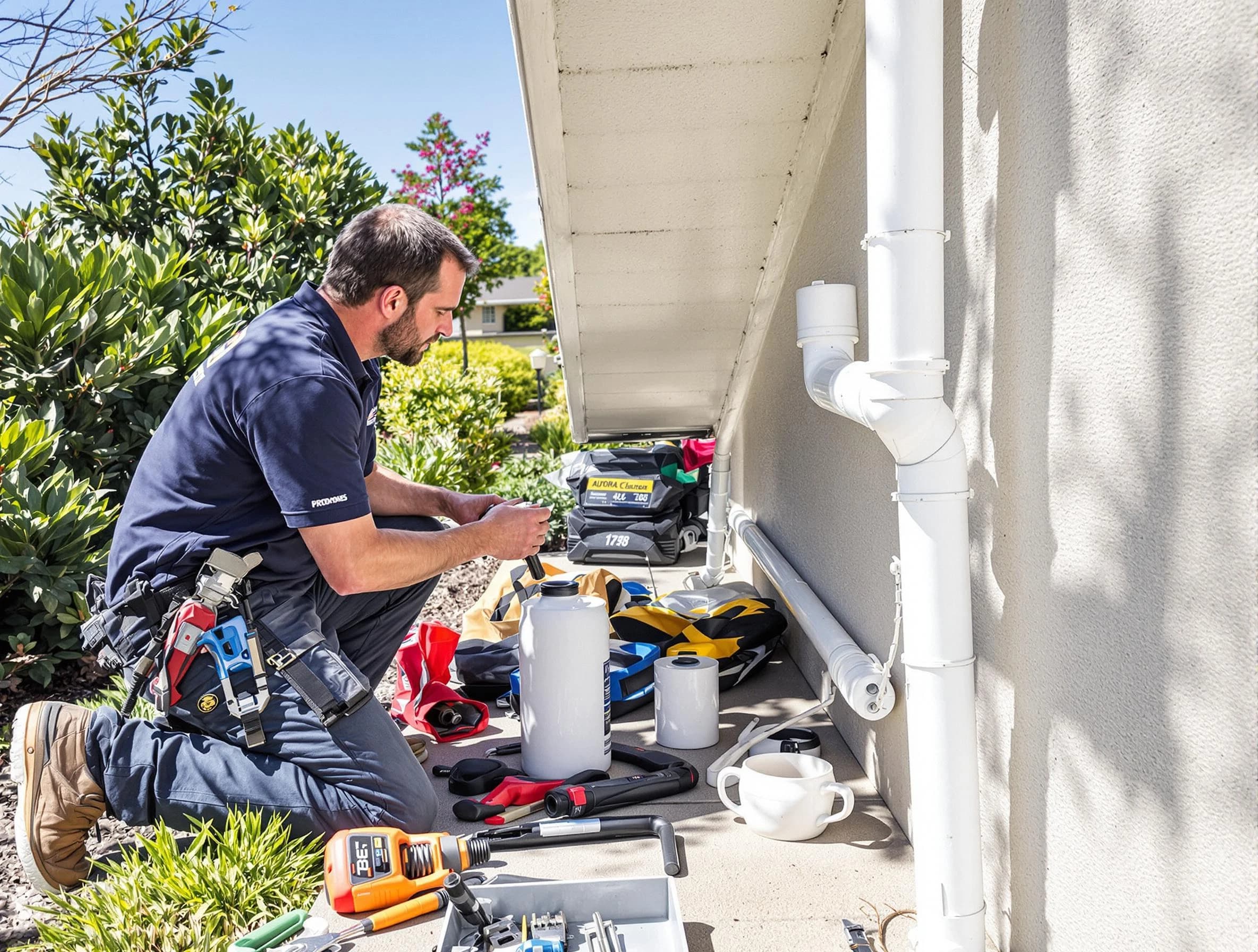 Fairview Park Roofing Company expert fixing a downspout in Fairview Park, OH