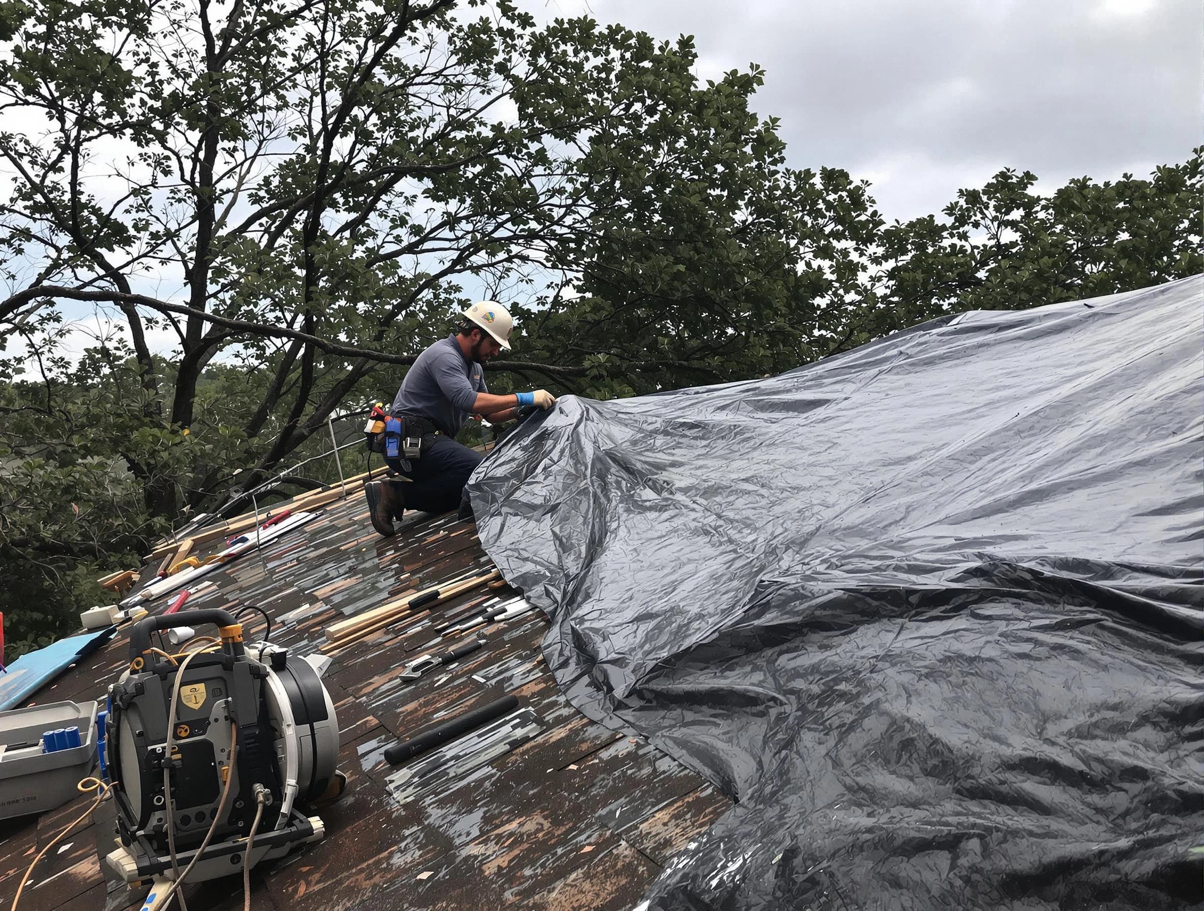 Fairview Park Roofing Company responding to an emergency roof repair call in Fairview Park, OH