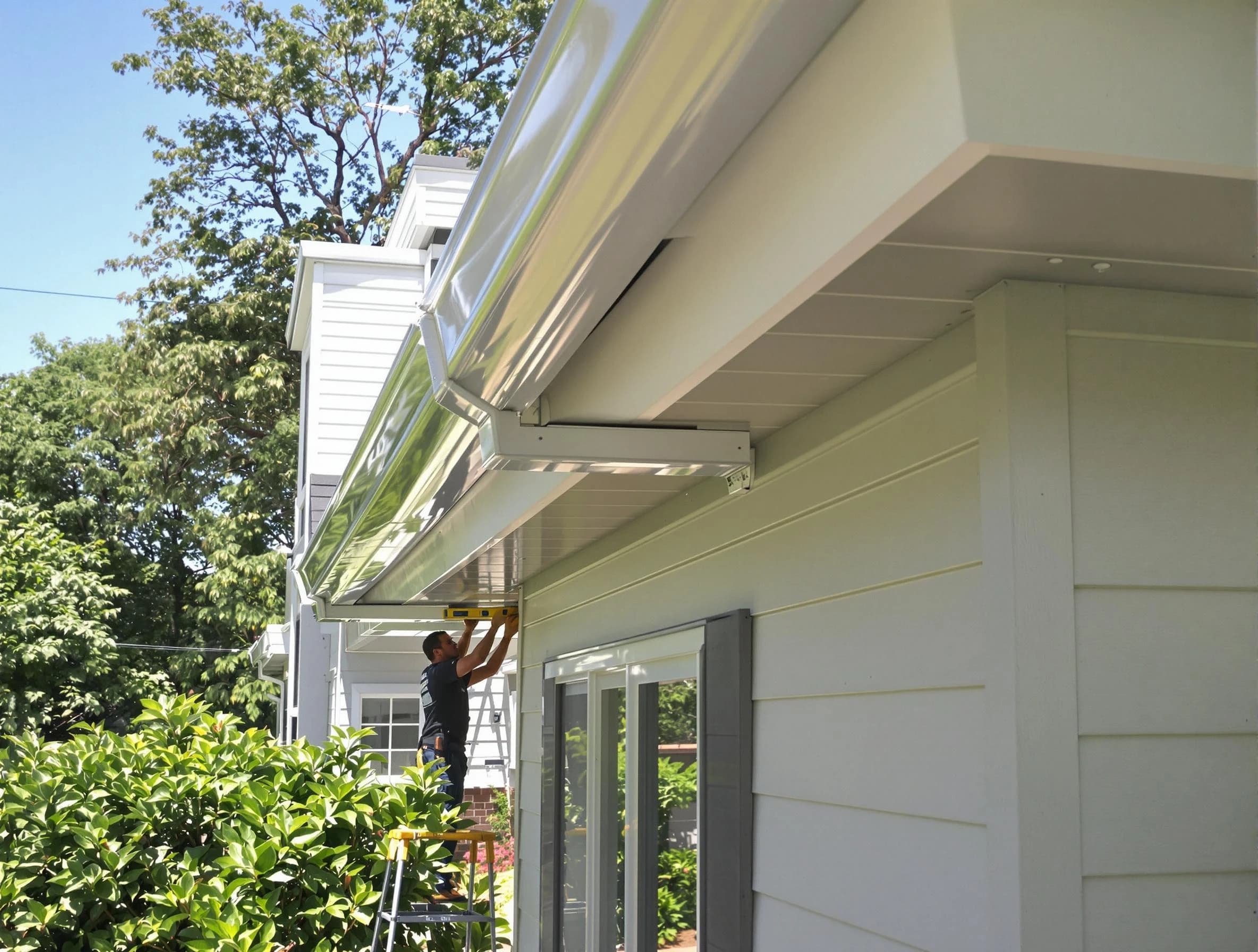 Properly aligned gutter system installed by Fairview Park Roofing Company in Fairview Park, OH