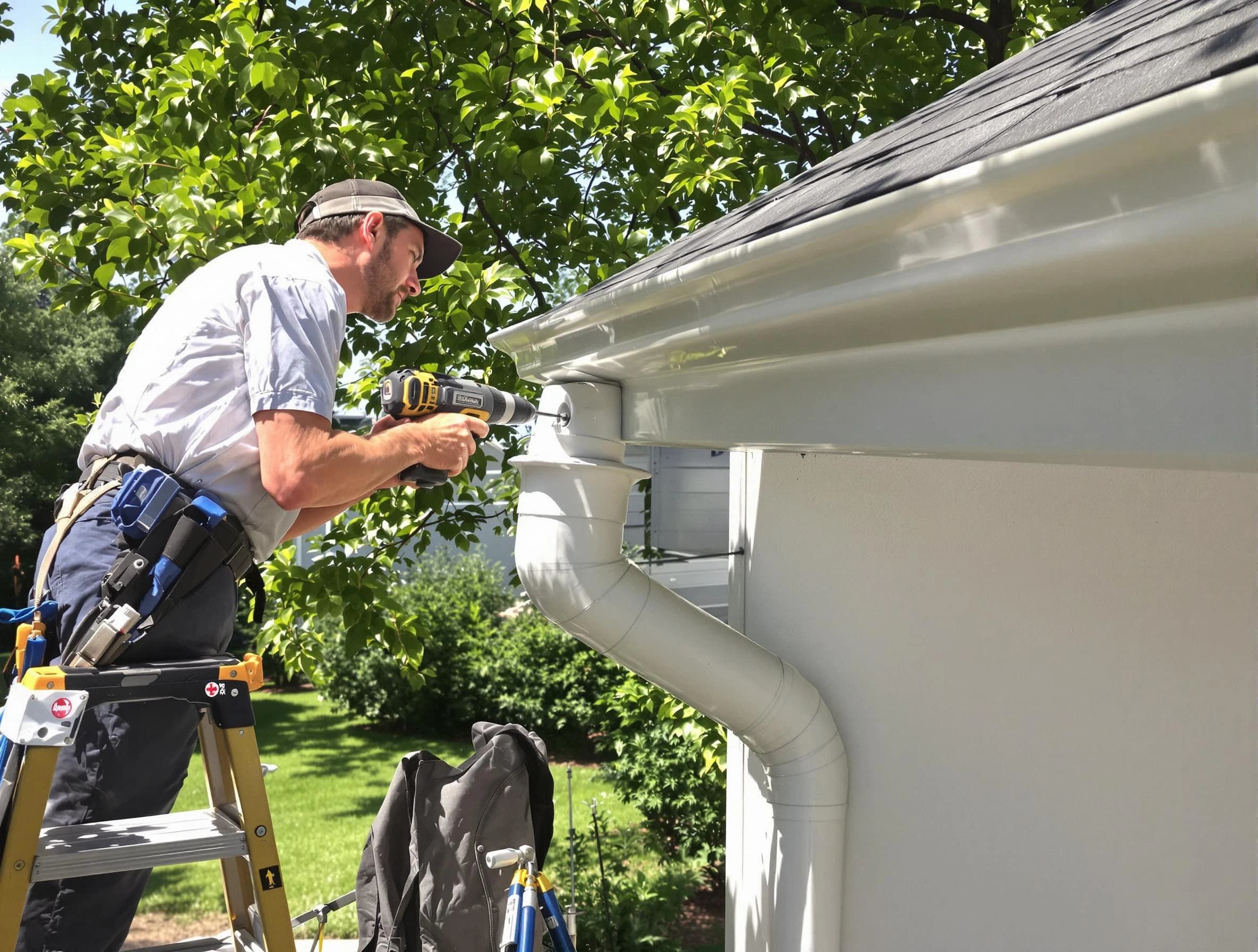 Properly installed rain gutters by Fairview Park Roofing Company in Fairview Park, OH